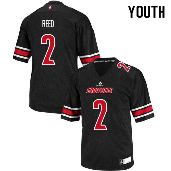 Youth Louisville Cardinals #2 Corey Reed College Football Jerseys Sale-Black - Click Image to Close